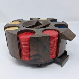 Vintage Bakelite Poker Chip Carousel Field MFG Co Spinner Rack 100 Chip Capacity